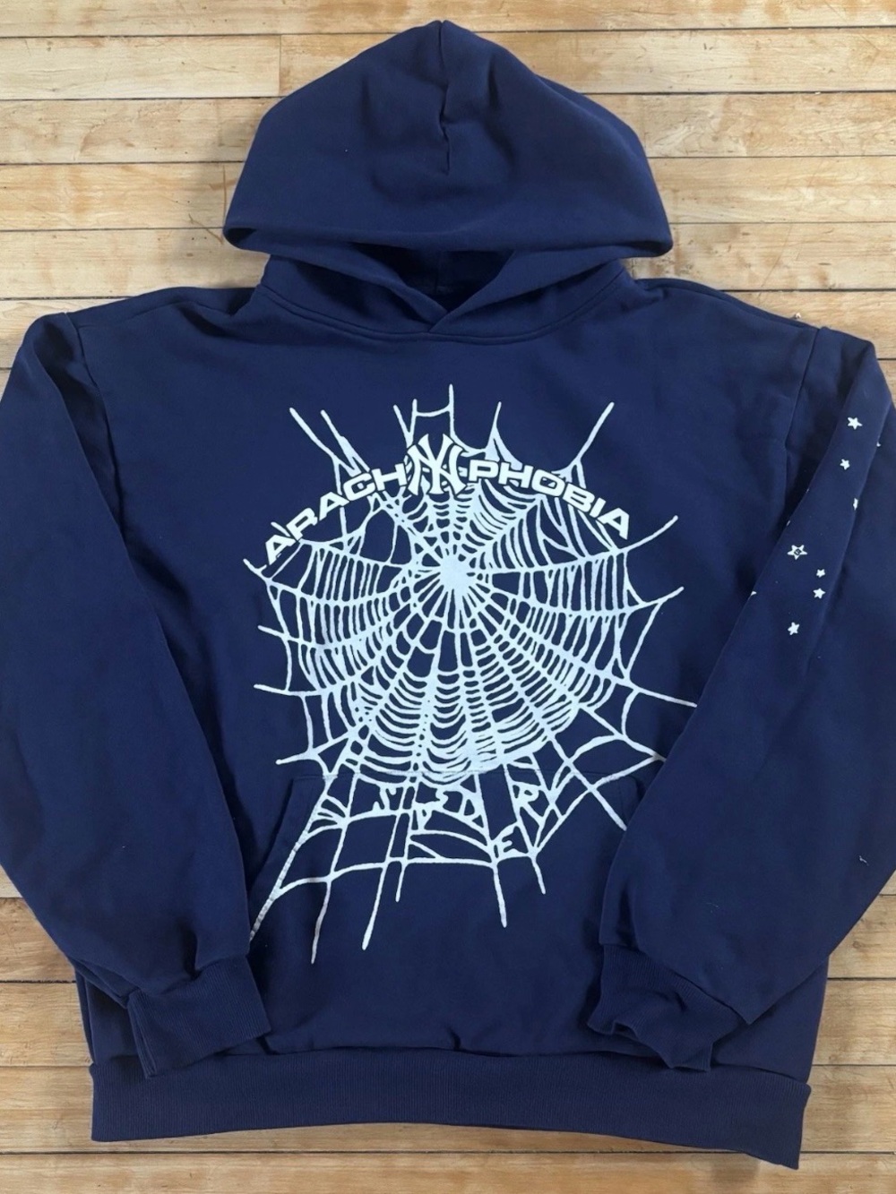 Sp5der Arach NY Phobia Web Hoodie Navy Blue Young Thug Authentic Yankees